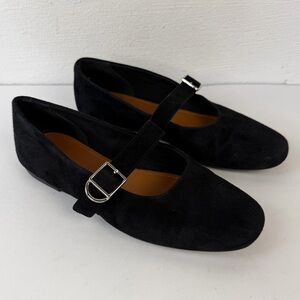 Vagabond Black Suede Jolin Mary Jane Flat Shoes, 36